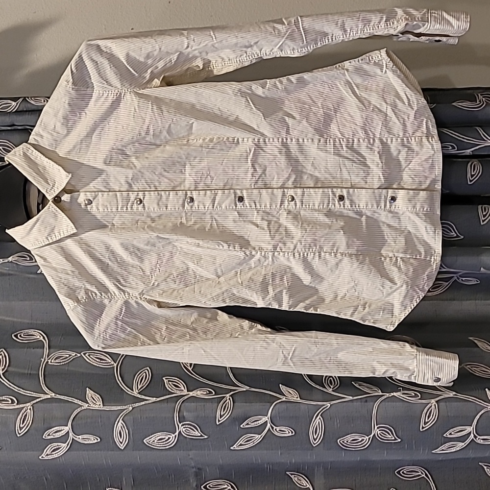 ARMANI EXCHANGE STRIPED SHIRT. SMALL